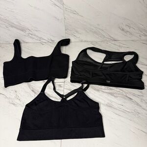 BUNDLE of 3 Activewear Black Sports Bras SZ M